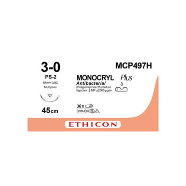Monocryl 3-0 Plus UD 18in USP3-0 Antibacterial