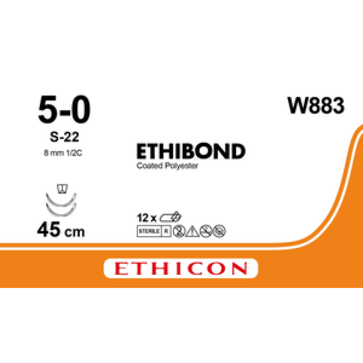 W883 - Ethibond Excel White Braided 5-0