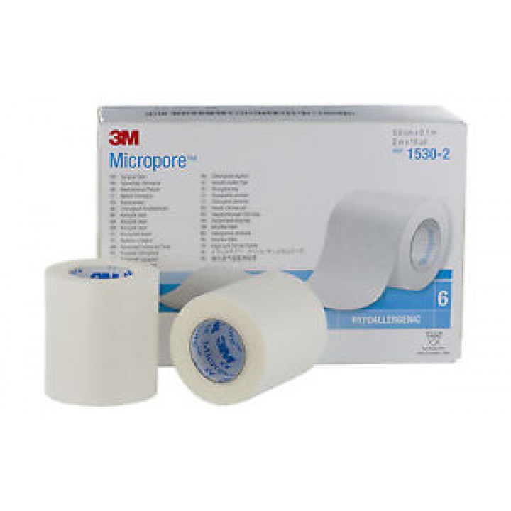 3M Micropore Skin Medical Tape 2 in. 2 Ct | White First Aid Tape | Surgical  Micropore Tape | Paper Tape Medical | Adhesive Surgical Tape for Wounds 