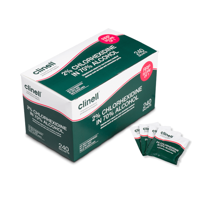 Clinell 2% Chlorhexidine in 70% Alcohol Sachet Wipes 15x10cm
