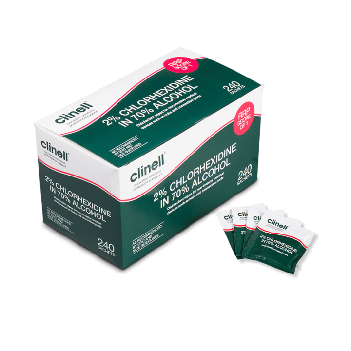Clinell 2% Chlorhexidine in 70% Alcohol Sachet Wipes 15x10cm (Low Exp 05.2025)
